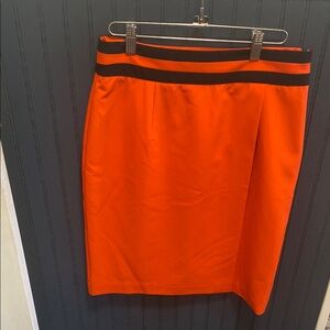 Worthington Orange Skirt with Black Trim